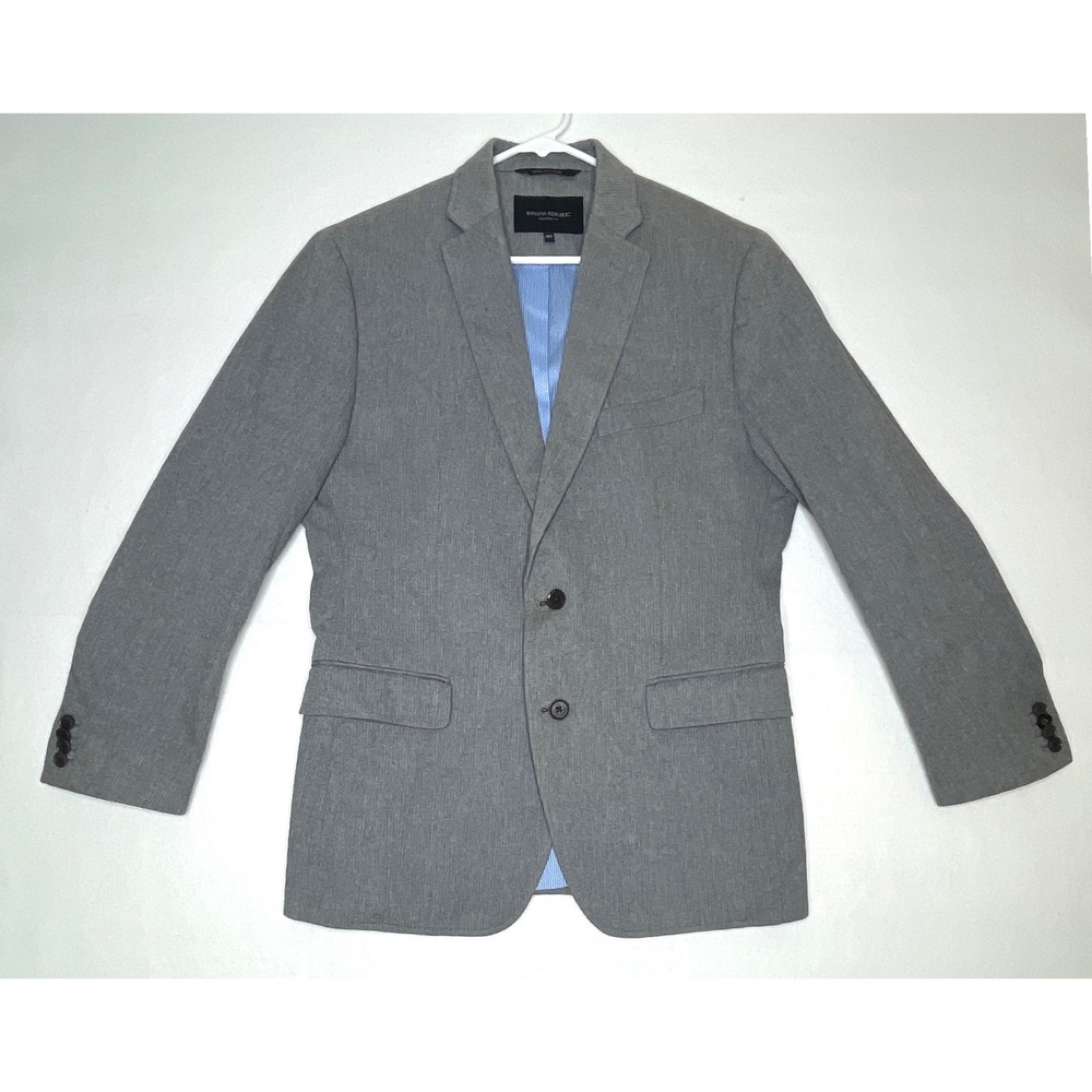 Banana Republic Mens Blazer Tailored Fit Emmetex Italian Fabric 38S Gray